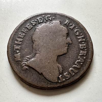 🌹外币初藏🌹🐯2026年第38场   每周二四六晚8️⃣点 世界钱币 - 奥地利1763年 玛丽亚·特蕾西亚 1克鲁泽 大奶妈铜币