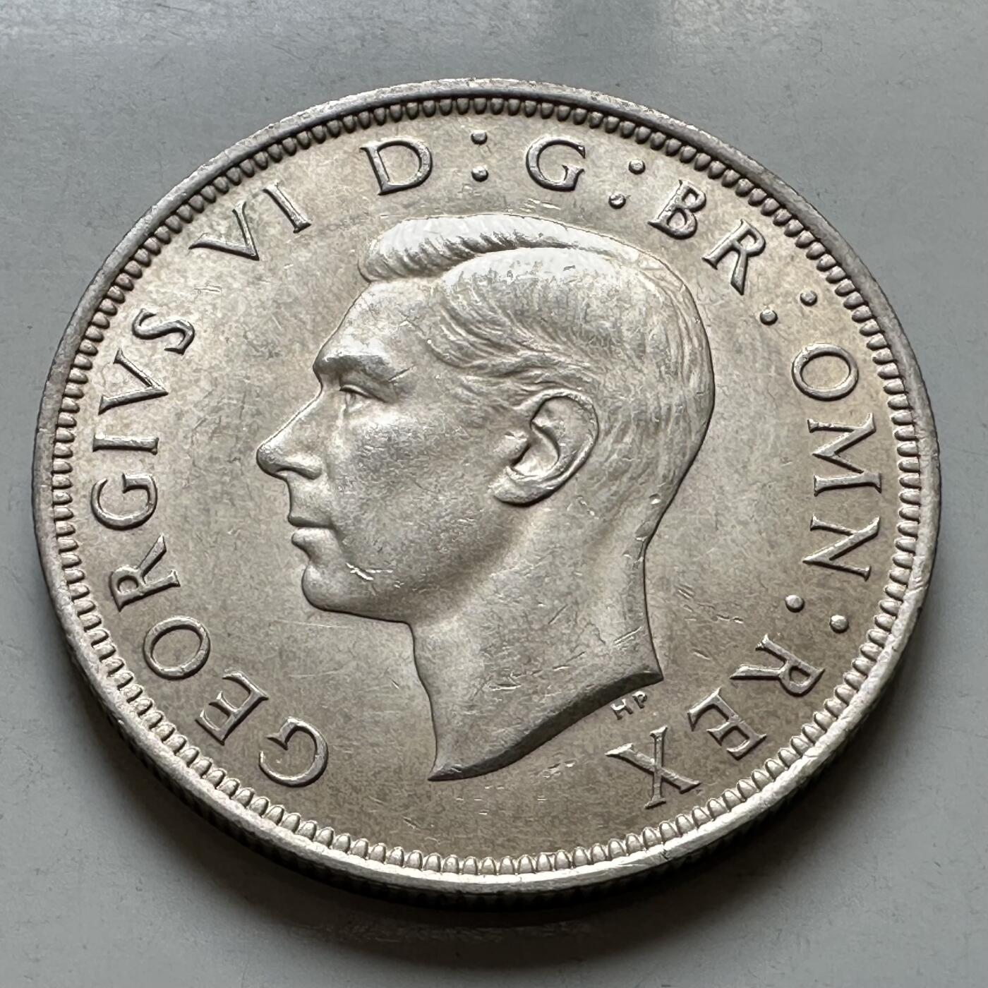 🌹外币初藏🌹🐯2026年第38场   每周二四六晚8️⃣点 世界钱币 英国 1940年 乔治六世 半克朗银币 32.3mm 14.14g 50%银