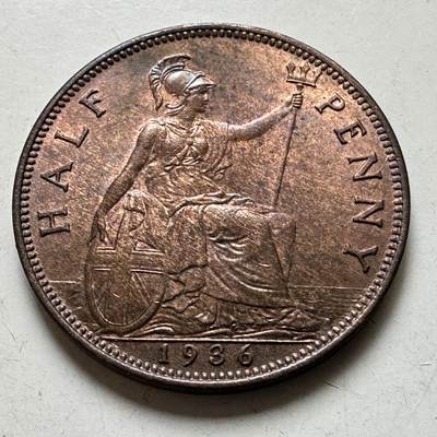 🌹外币初藏🌹🐯2026年第38场   每周二四六晚8️⃣点 世界钱币 - 英国1936年乔治五世半便士铜币 带光