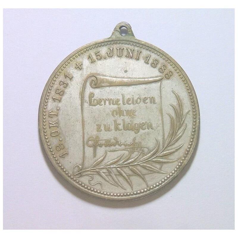 德国普鲁士1888年 腓特烈三世高浮雕精制大铜章 40MM