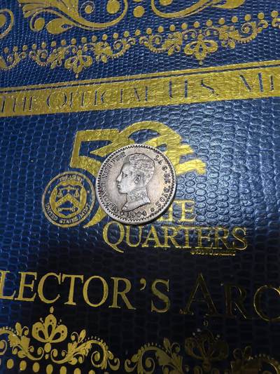 长老汇马年精选第十六场拍卖 - 1904西班牙阿方索十三世50分银币，2.5克835银（4）