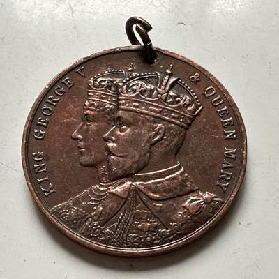 🌹外币初藏🌹🐯2026年第38场   每周二四六晚8️⃣点 世界钱币 - 苏格兰 1911年 乔治五世 玛丽王后 高文市 加冕纪念章 31.8毫米