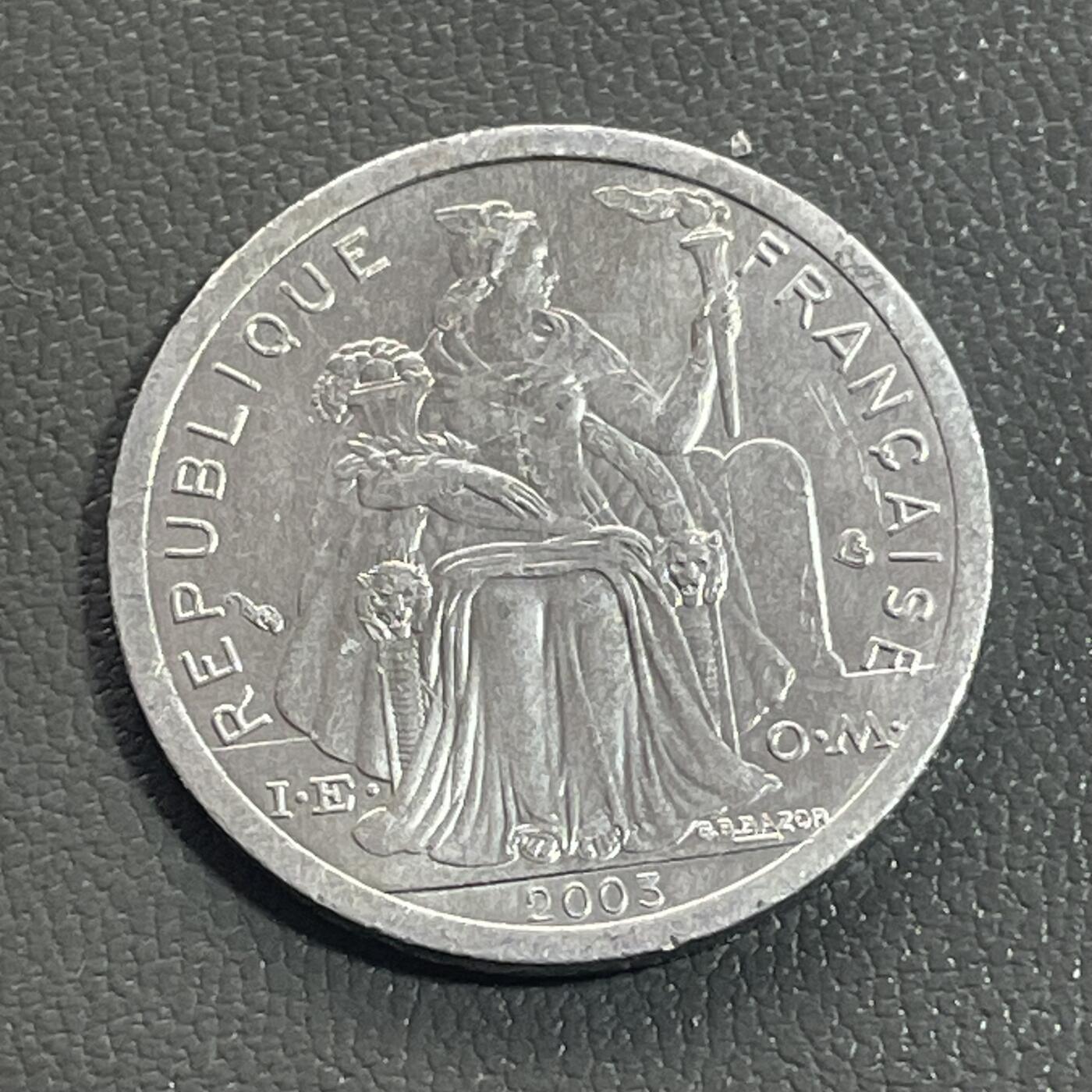 回流0405 法属波利尼西亚2003年1法郎（太平洋法郎）铝币