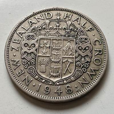 🌹外币初藏🌹🐯2026年第38场   每周二四六晚8️⃣点 世界钱币 - 新西兰1948年半克朗