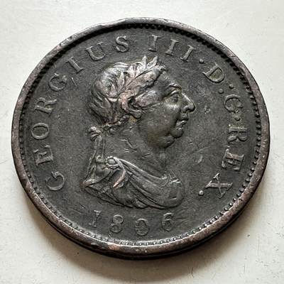 🌹外币初藏🌹🐯2026年第38场   每周二四六晚8️⃣点 世界钱币 - 英国 1806年 乔治三世1便士铜币