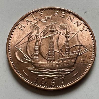 🌹外币初藏🌹🐯2026年第38场   每周二四六晚8️⃣点 世界钱币 - 英国1967年半便士 a