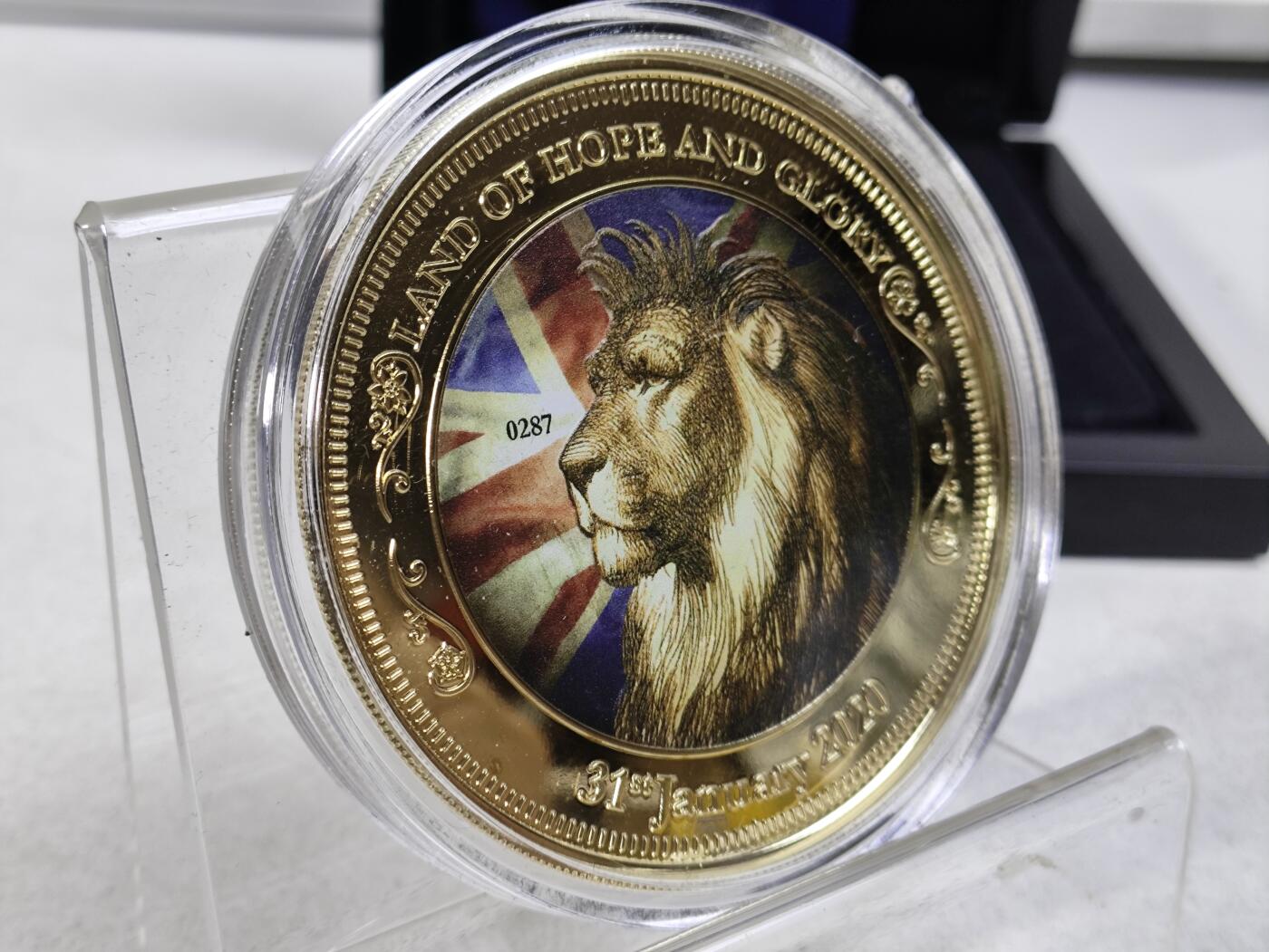 2020年1月31日英国脱离欧盟独立24K镀金精制纪念章