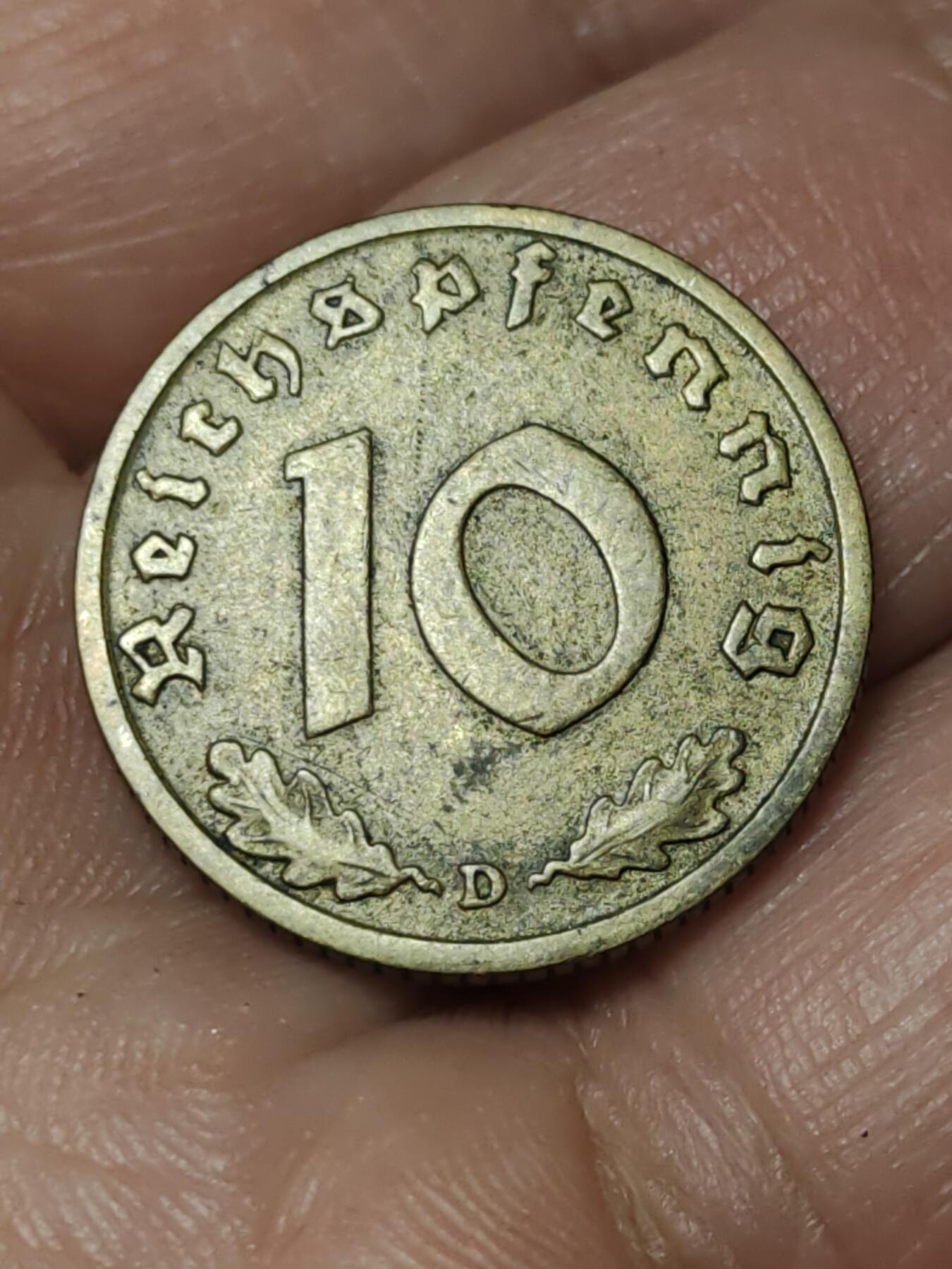 2026年第四十一场(总第二百一十场）外国好品散币场(免佣金) 德意志第三帝国1938年10芬尼(D标，慕尼黑造)