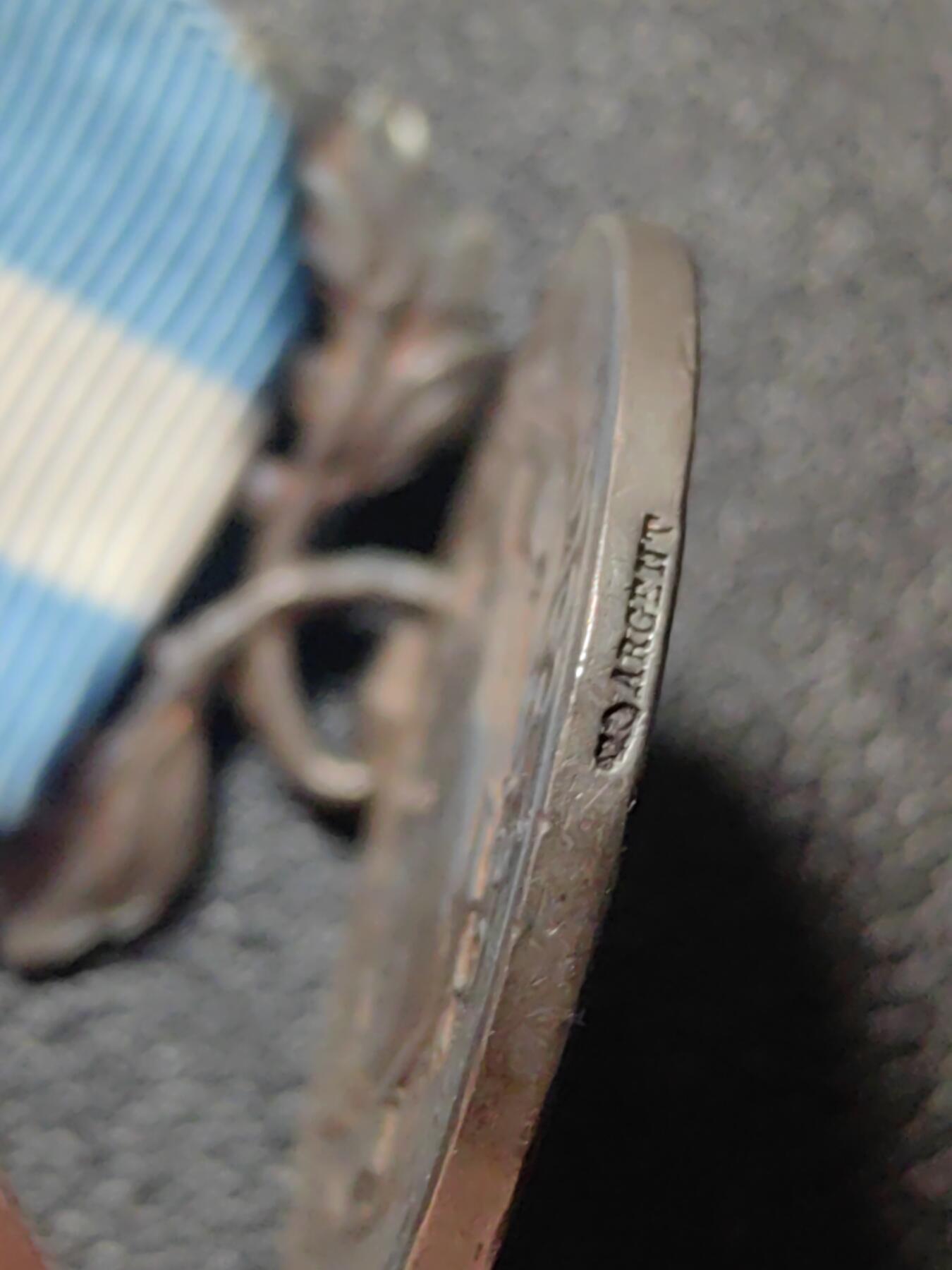 靖甫拍卖第九场 法国殖民奖章 银质 早期双面勋饰版