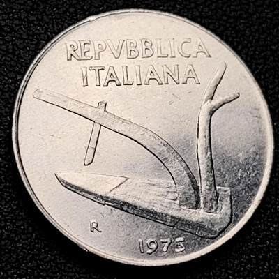 泉币菌-第220场-拍品多 请提前出价 - 少见原光 1973年 意大利10里拉铝币 麦穗古犁 23.2mm