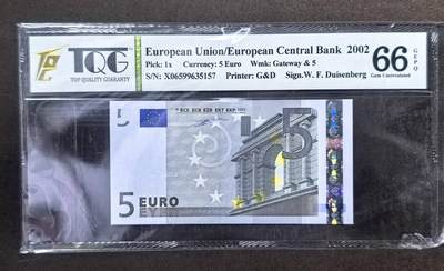 北京马甸外国币专卖第150期，外国纸币专场，陆续上拍，欢迎关注 -  2002年德国首版一签5欧元纸币全新。TQG评级66分