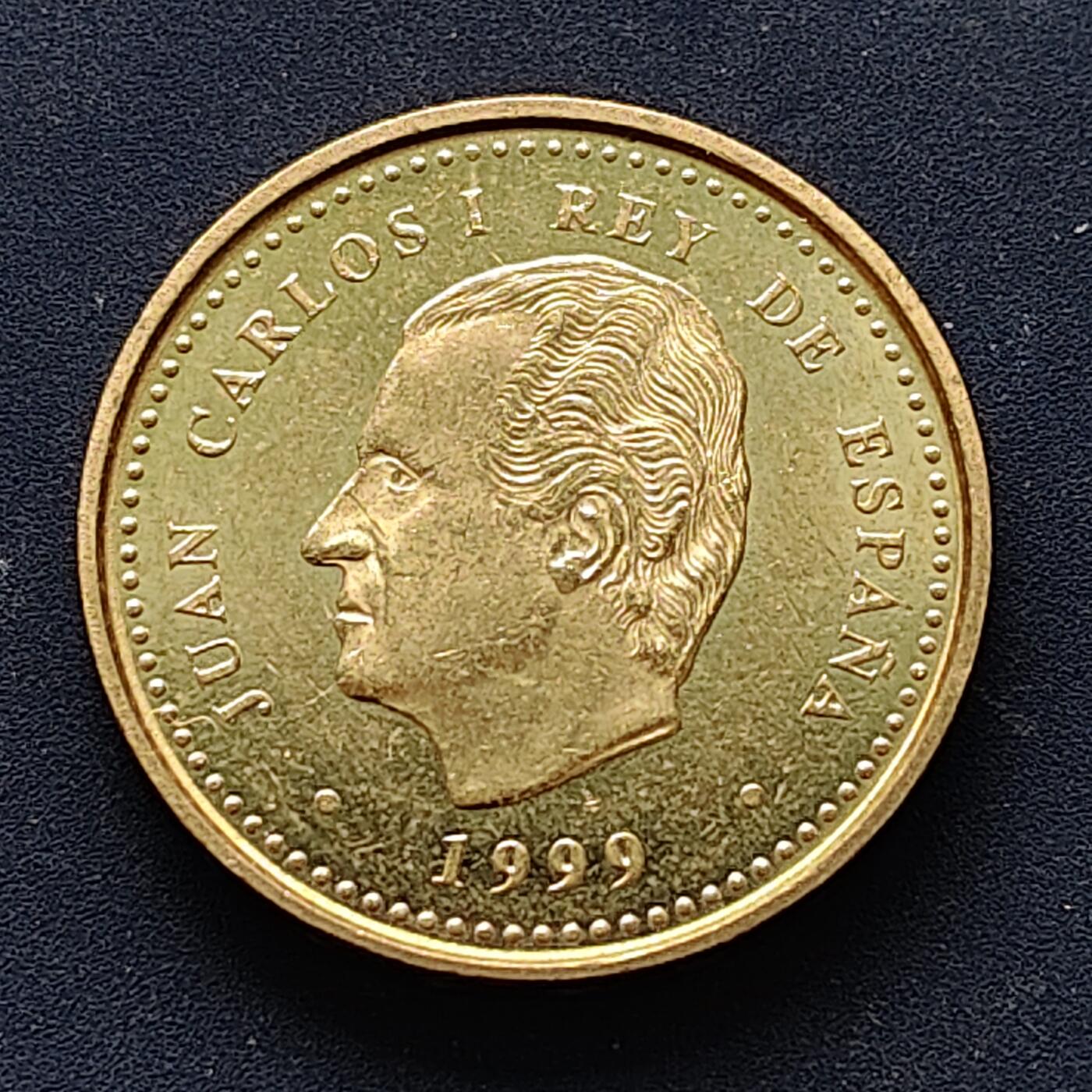 【全场包邮】纯粹捡漏拍518场 西班牙1999年100比塞塔国际老人年纪念币