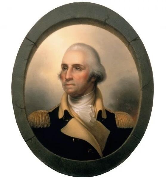 纯手工 美国2002年田纳西州 华盛顿琅彩镀金高浮雕精制币章吊坠  25MM