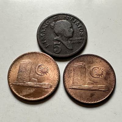 🌹外币初藏🌹🐯2026年第38场   每周二四六晚8️⃣点 世界钱币 - 菲律宾，马来西亚七十年代三枚