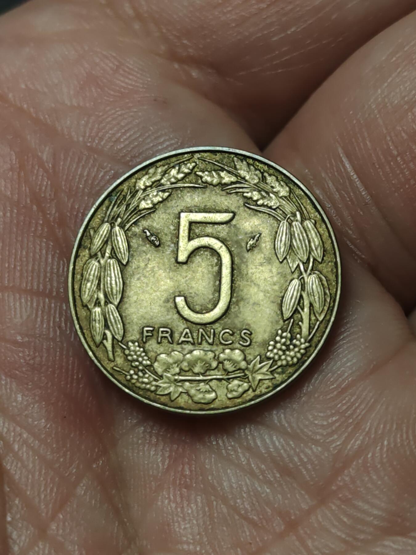 2026年第四十一场(总第二百一十场）外国好品散币场(免佣金) 中非国家联盟1977年5法郎(Dolphin –海豚标)