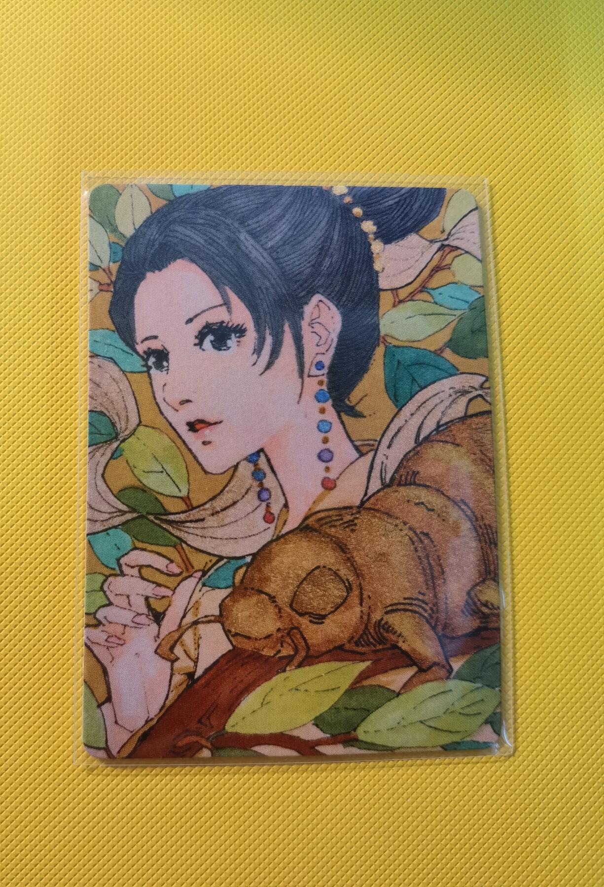 蜂潮卡牌  拍卖001期  小花瓣专场（4月10日  21点  截拍） 小花瓣艺术文创  药香2  手绘复刻卡  蝉蜕  限编：020/022