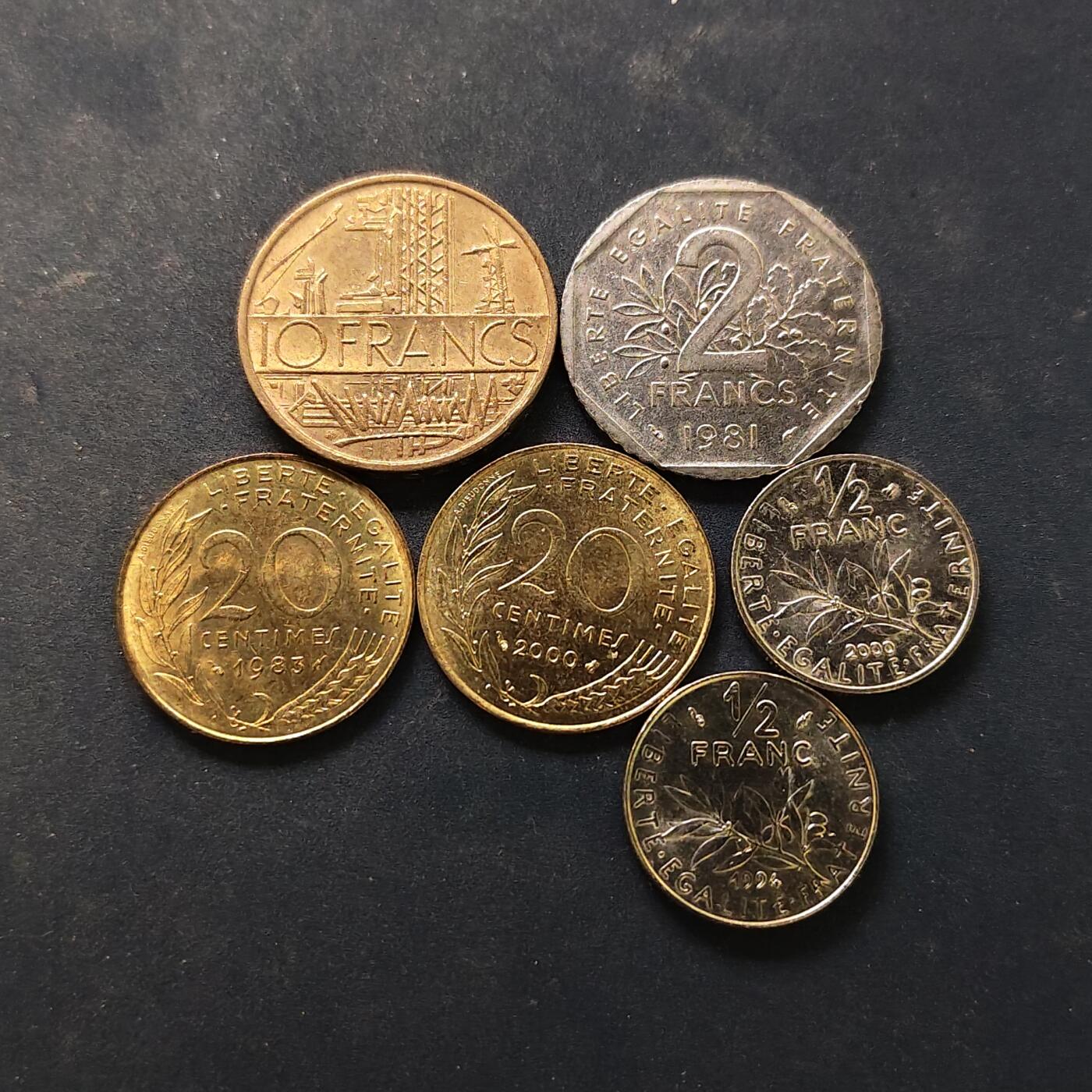 【全场包邮】纯粹捡漏拍518场 法国各年份散币6枚一组