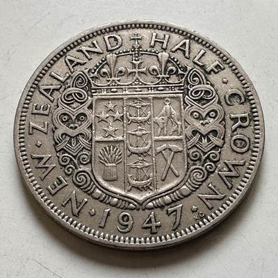 🌹外币初藏🌹🐯2026年第38场   每周二四六晚8️⃣点 世界钱币 - 新西兰1947年半克朗