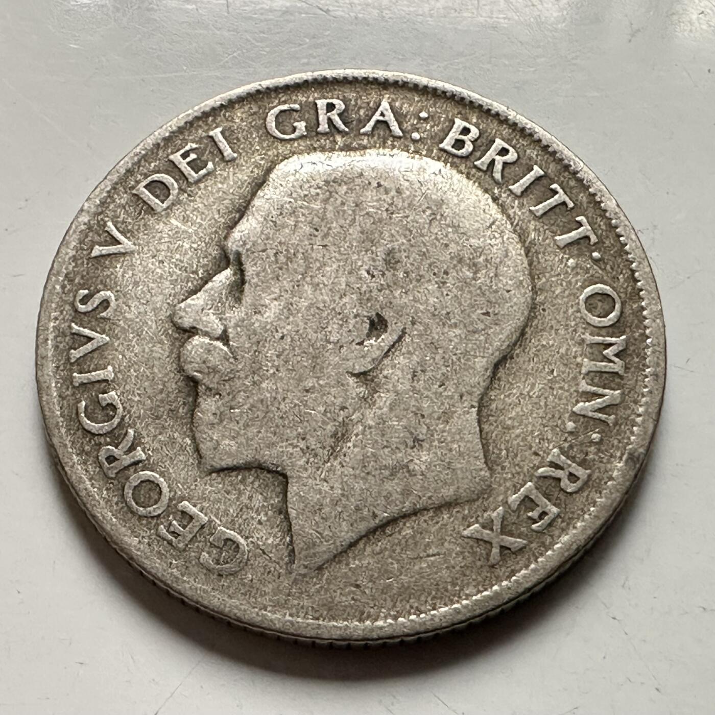 🌹外币初藏🌹🐯2026年第38场   每周二四六晚8️⃣点 世界钱币 英国 1922年 乔治五世 1先令 23.6mm-5.66g-50%银 银币 b