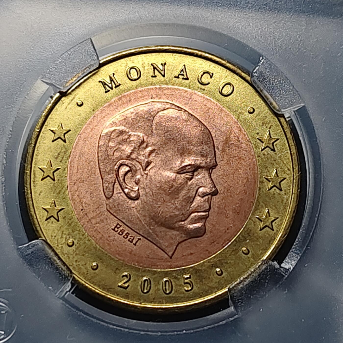 【全场包邮】纯粹捡漏拍518场 【样币】摩纳哥2005年2欧双金属样币（中拍3套以下拆盒发货）