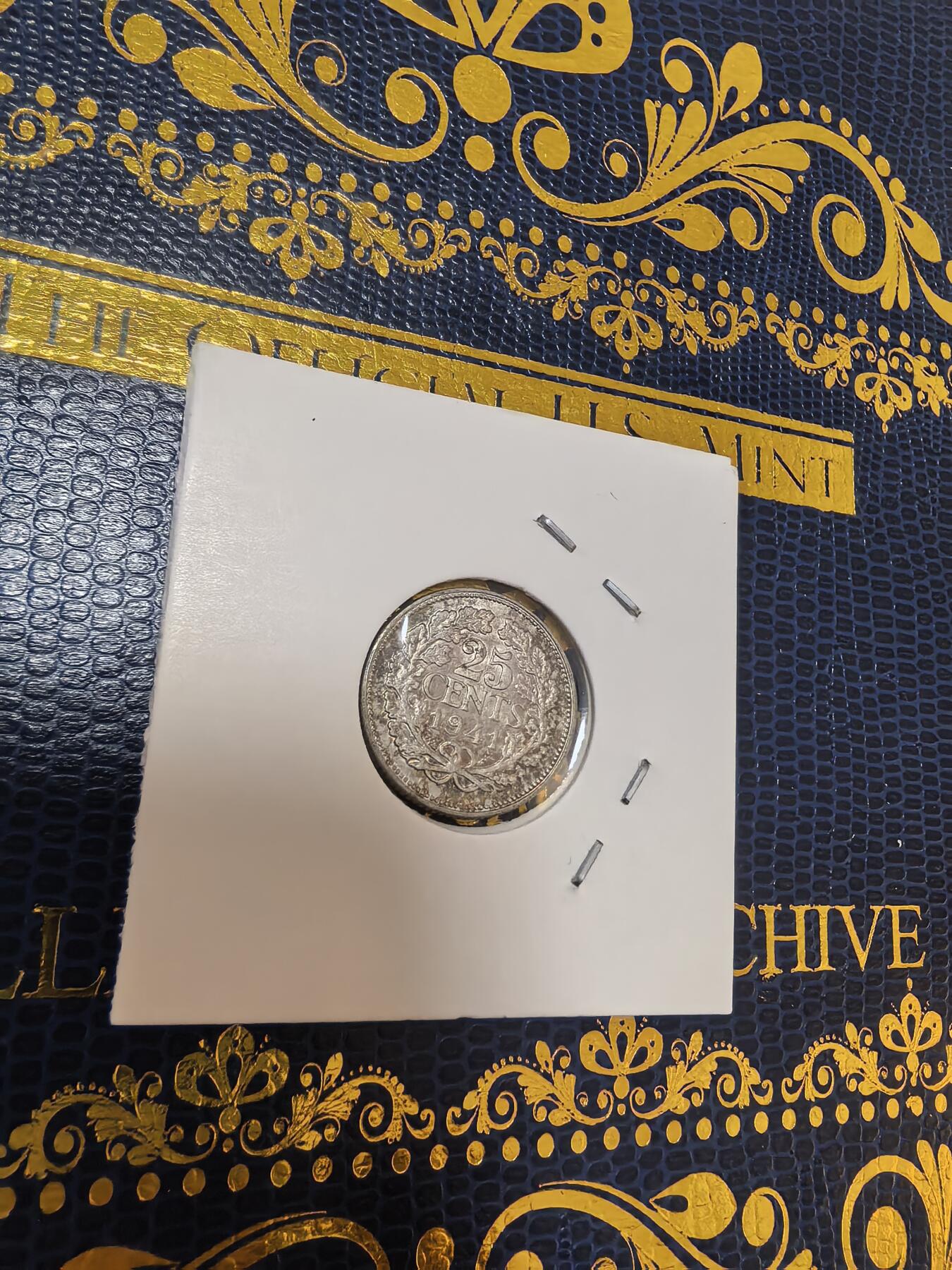 长老汇马年精选第十六场拍卖 1941荷兰威廉明娜25分银币，3.58克640银