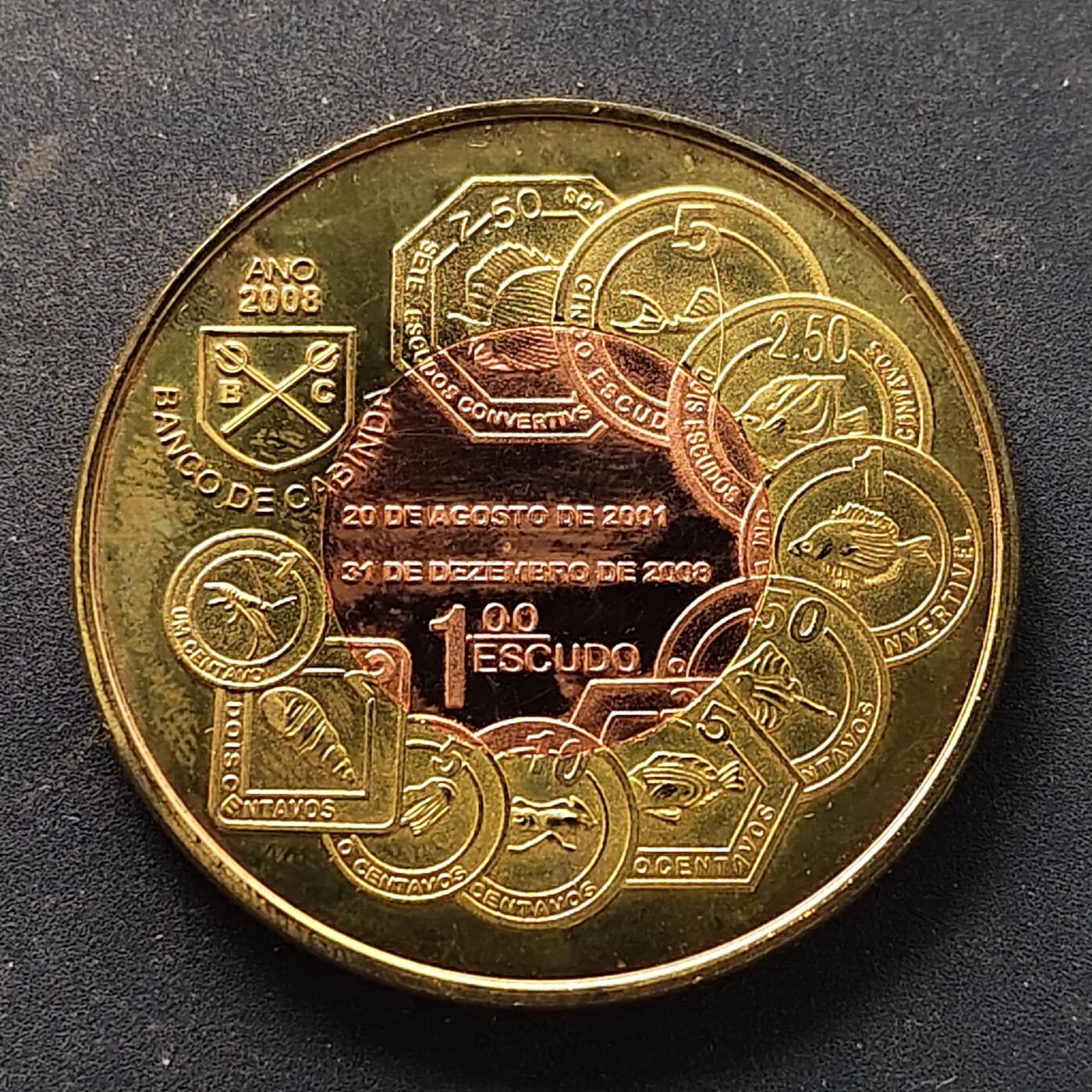【全场包邮】纯粹捡漏拍519场 【商业币】卡奔达2008年1埃斯库多币中币双金属纪念币