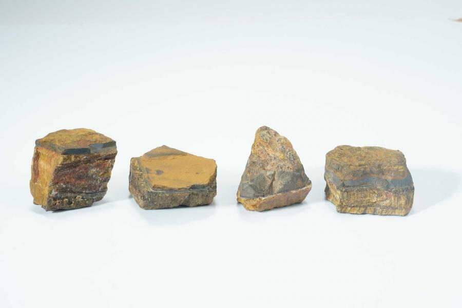 上海都达杂项专场六十六【全场包邮】 天然虎眼石原料 4件62-333