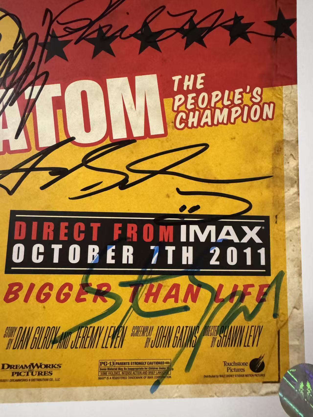 零元拍：第84届奥斯卡最佳视觉效果奖提名影片《铁甲钢拳》，近乎全体主创亲笔签名原版IMAX首映海报