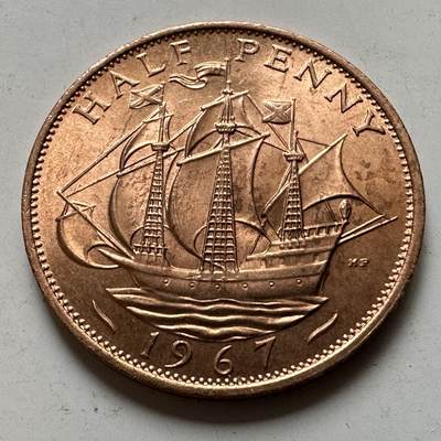 🌹外币初藏🌹🐯2026年第38场   每周二四六晚8️⃣点 世界钱币 - 英国1967年半便士 b