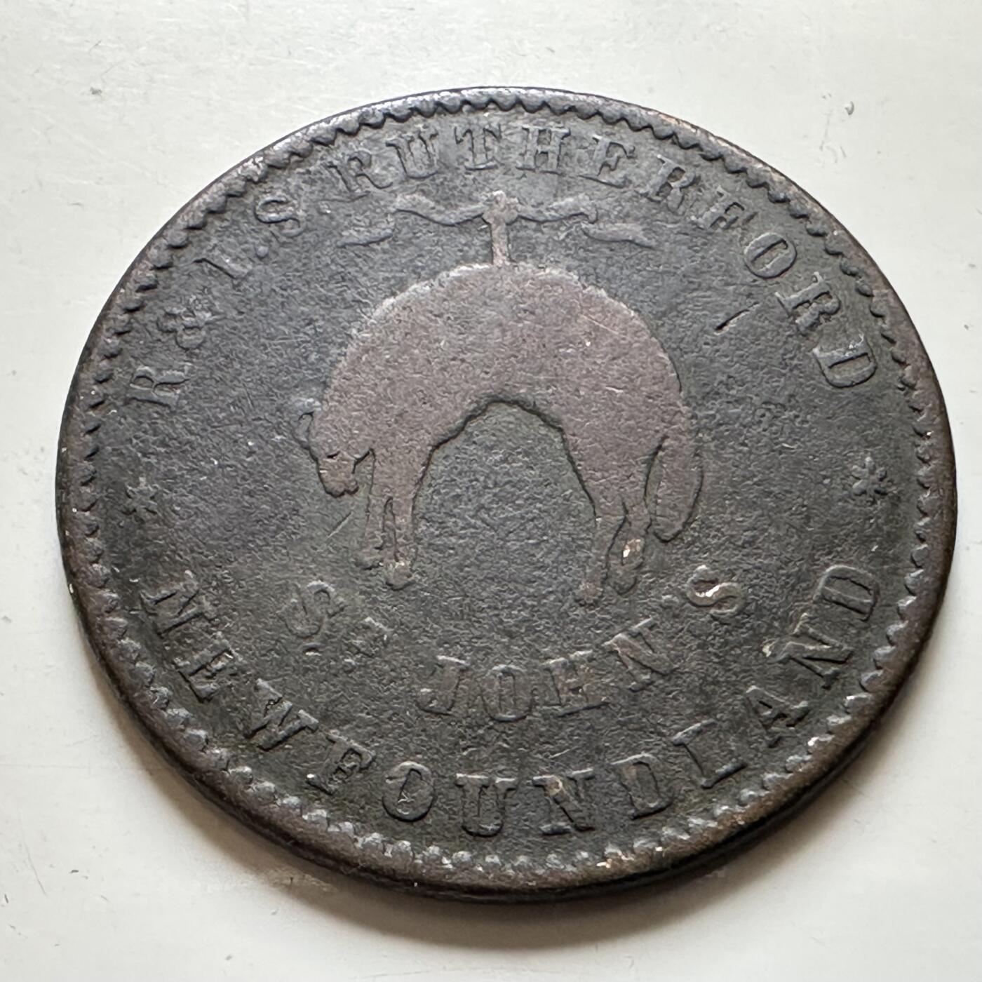 🌹外币初藏🌹🐯2026年第38场   每周二四六晚8️⃣点 世界钱币 纽芬兰1841年吊羊 一便士代用币