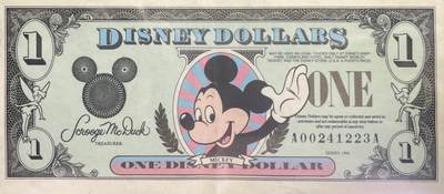 回流0405 - 美国1994年1迪士尼元（米老鼠版）纪念钞