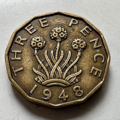 🌹外币初藏🌹🐯2026年第38场   每周二四六晚8️⃣点 世界钱币 - 英国 1948年 乔治六世 3便士