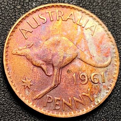 泉币菌-第220场-拍品多 请提前出价 - 彩光美品 袋鼠 澳大利亚1便士青铜硬币 30.5毫米9.5克 伊丽莎白二世