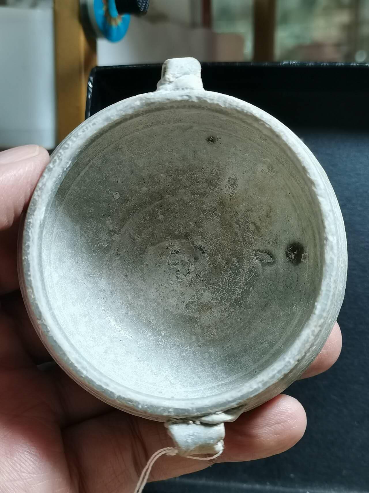 出水瓷器，宋元时期双耳小香炉药炉 可作"隔火熏香"器