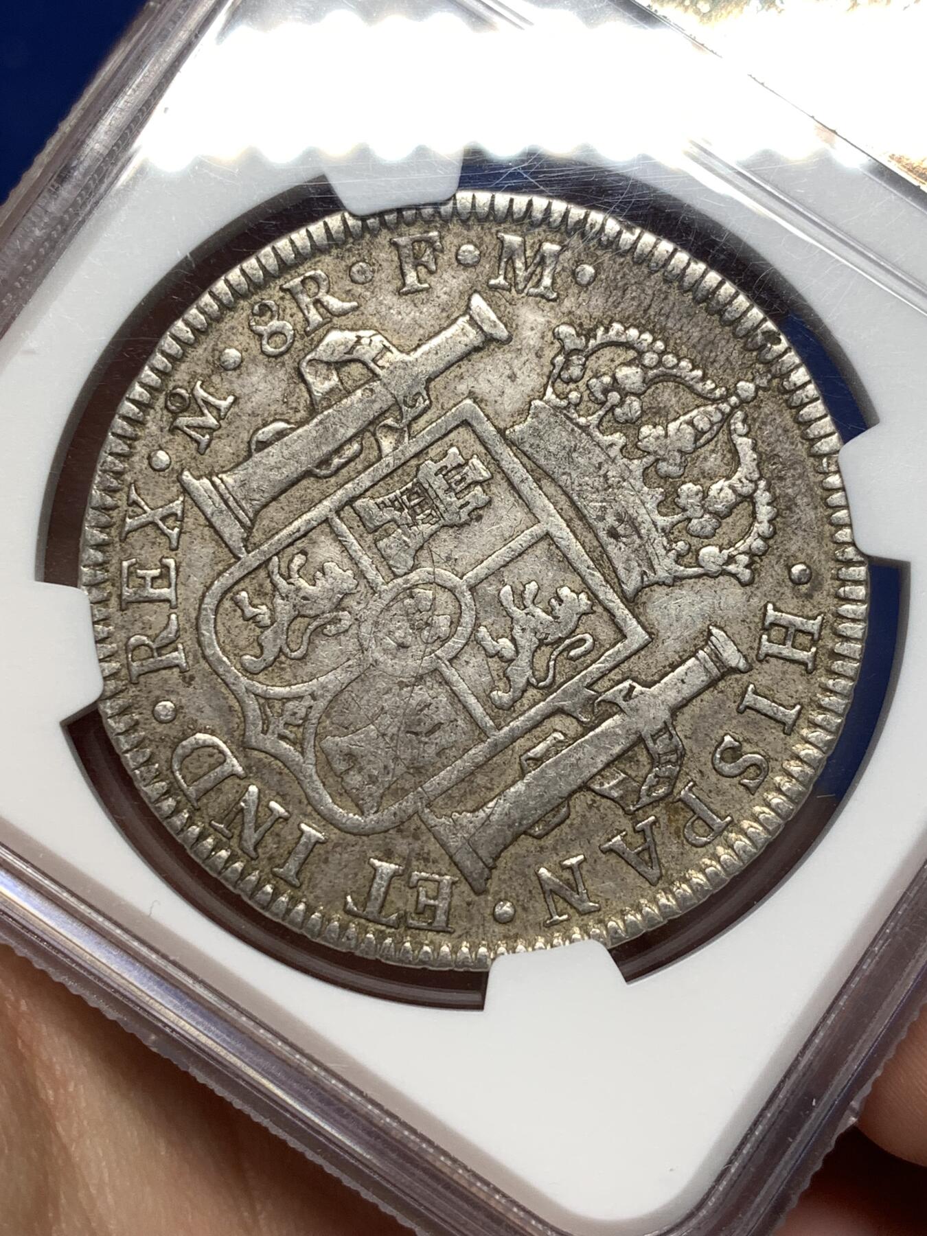 《竞宝斋》第477场 周日，周一 2场连拍 （全场包邮）欢迎送拍 NGC XF45 墨西哥 1794年 卡四双柱大银币 深打好状态