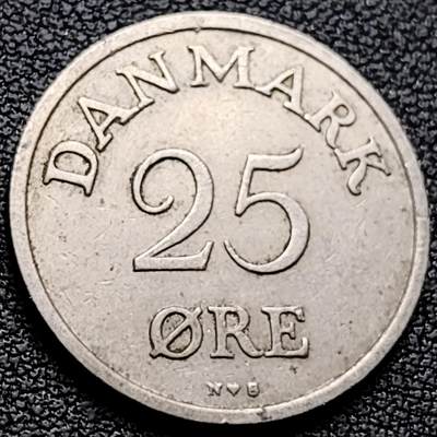 泉币菌-第220场-拍品多 请提前出价 - 23mm 丹麦皇冠王冠 25欧尔 1949年
