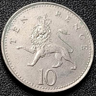 泉币菌-第220场-拍品多 请提前出价 - 英国1992年 10便士铜镍币 24.5mm 伊丽莎白二世女王 皇冠狮子