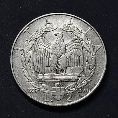 【全场包邮】纯粹捡漏拍518场 - 意大利1939年艾曼努尔三世2里拉 UNC品相