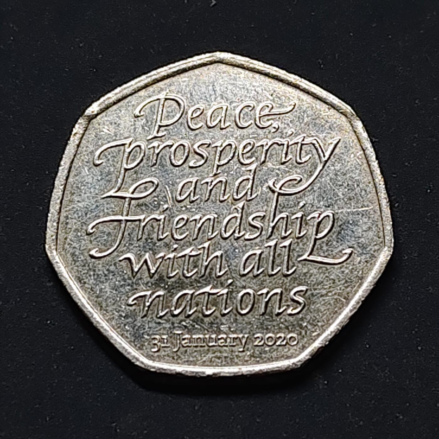 【全场包邮】纯粹捡漏拍518场 英国2020年50便士脱离欧盟纪念币