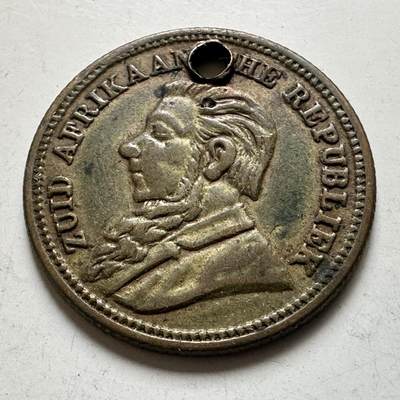 🌹外币初藏🌹🐯2026年第38场   每周二四六晚8️⃣点 世界钱币 - 南非德兰士瓦1896年1镑 后铸代用币