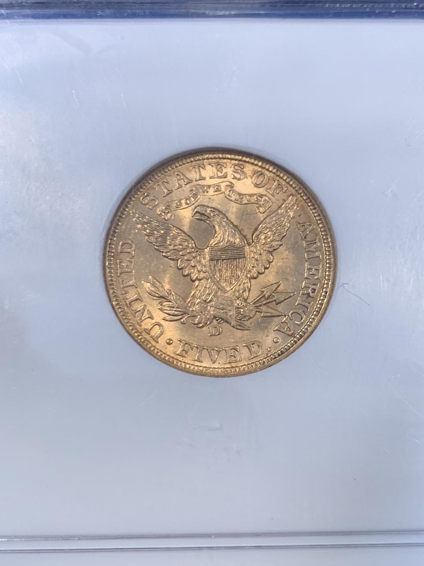 《竞宝斋》第477场 周日，周一 2场连拍 （全场包邮）欢迎送拍 NGC MS64 CAC 美国老鹰金币 1906 D丹佛造币厂首年开铸的金币 900金 8.359克 此枚打制精美 转光犀利 老盒严评配上CAC认证 实乃不可多得的藏品