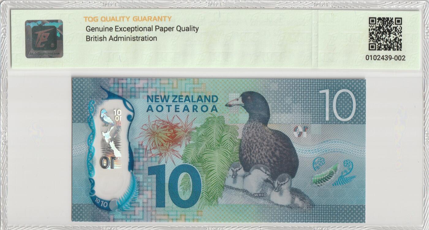 PThappally收藏第56次拍卖，英联邦地区硬币纸币 新西兰储备银行 2015 年 10 元 Pick 192 TQG 68 GEPQ Superb Gem UNC