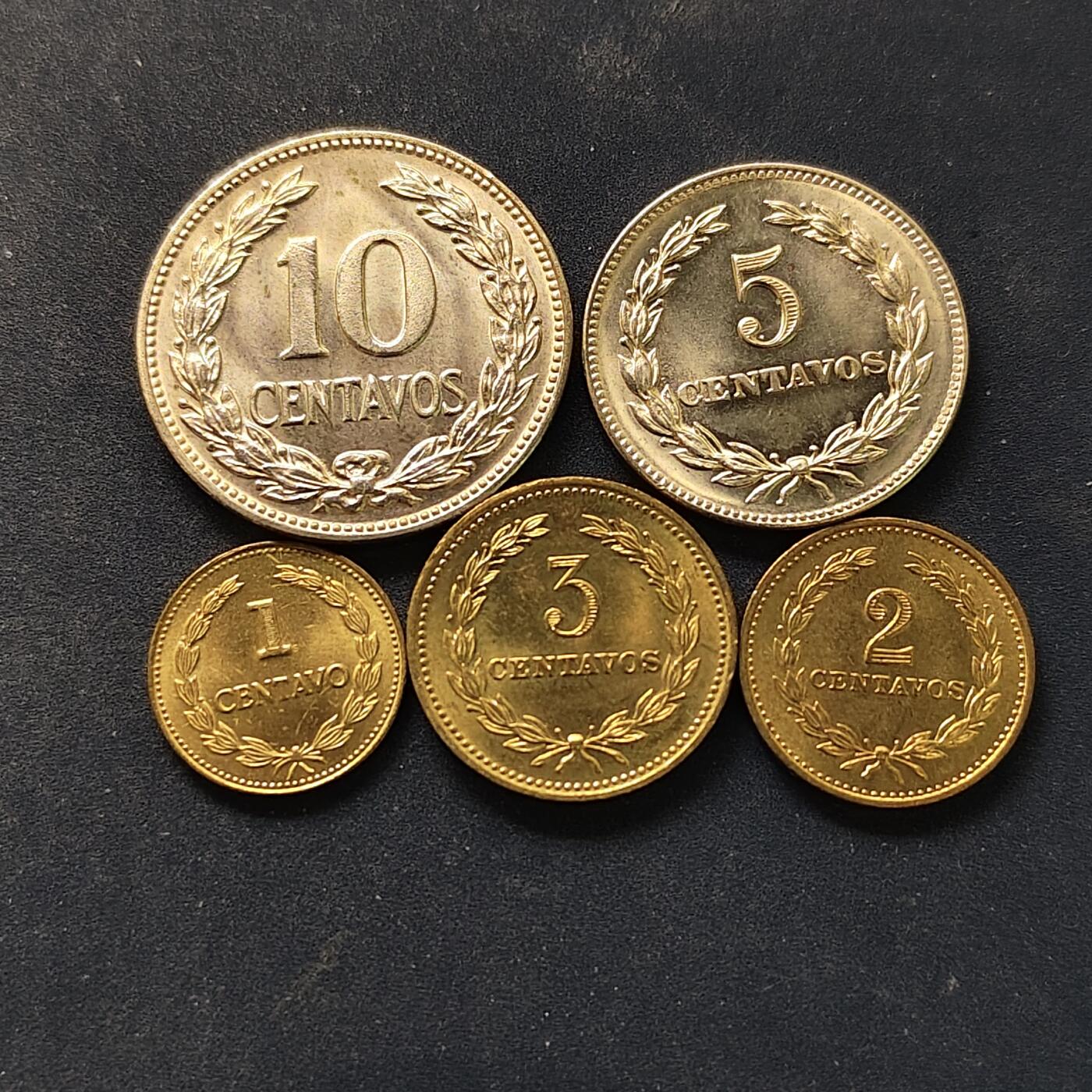 【全场包邮】纯粹捡漏拍518场 萨尔瓦多1974-1981年5枚套币