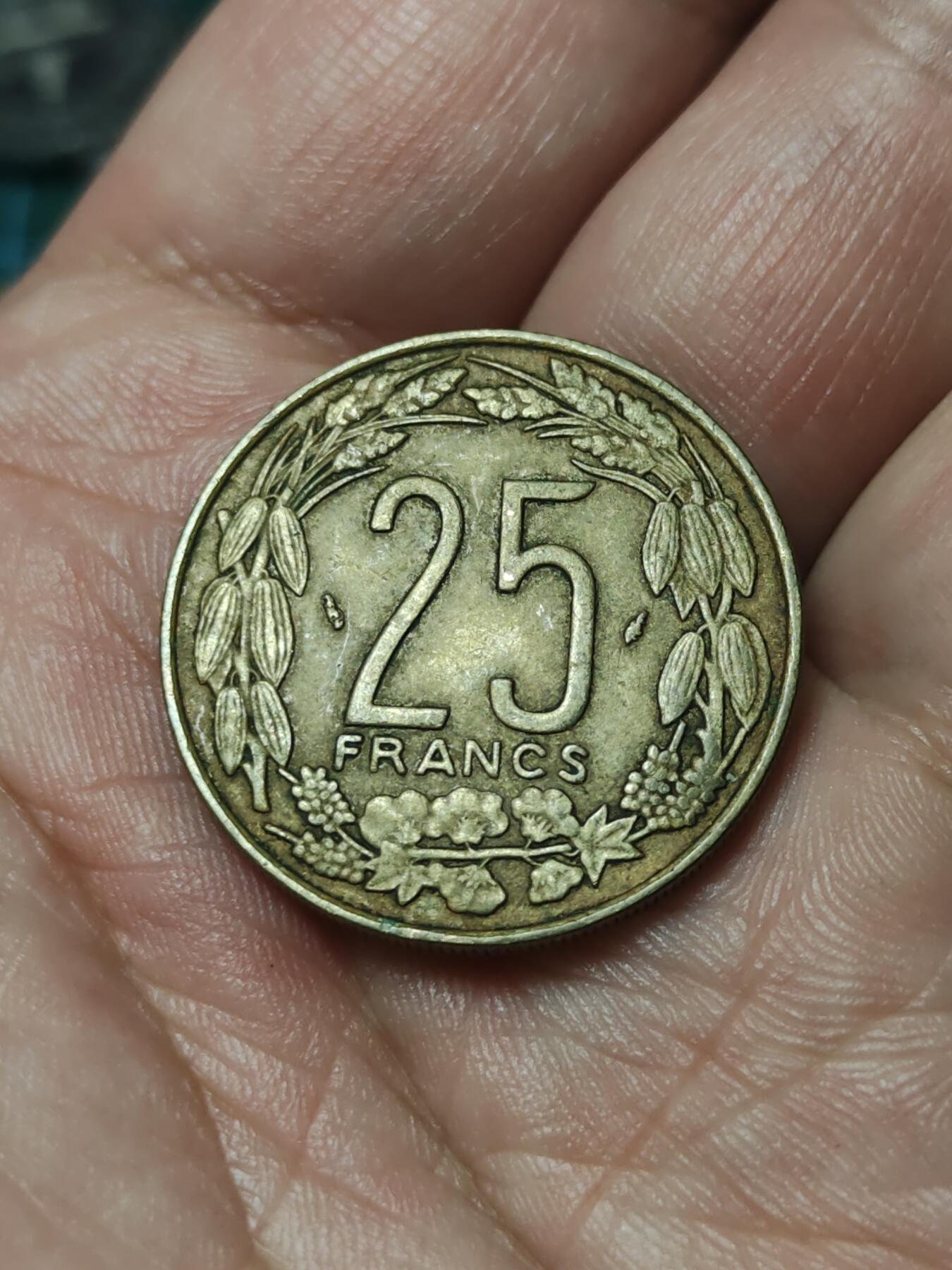 2026年第四十一场(总第二百一十场）外国好品散币场(免佣金) 中非国家联盟1975年25法郎(Dolphin –海豚标)