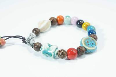 上海都达杂项专场103【全场包邮】  陶瓷多宝手串62-334