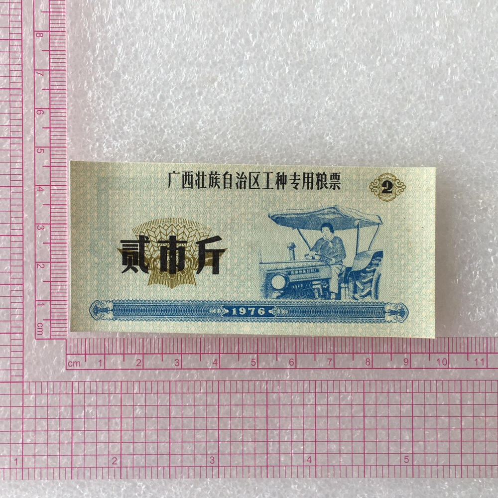 稀少1976广西贰市斤工种专用粮票人物全新品相1枚真品票证文玩收藏