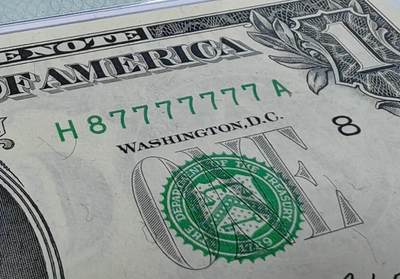 1985年美国1元，恐龙号87777777，幸运7，PMG 66E - 1985年美国1元，恐龙号87777777，幸运7，PMG 66E