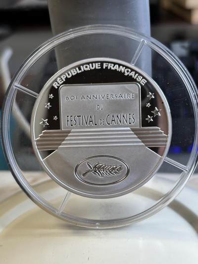 法国2007年戛纳电影节5盎司精制加厚纪念银币，950银，发行500枚