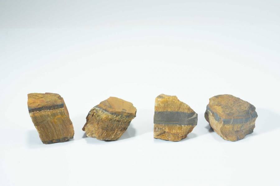 上海都达杂项专场六十六【全场包邮】 天然虎眼石原料 4件62-333