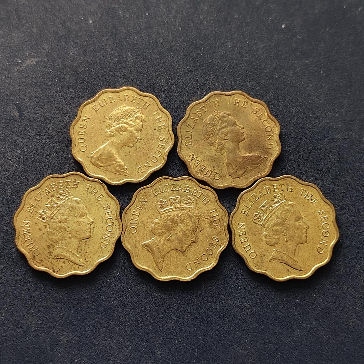 【全场包邮】纯粹捡漏拍518场 香港1977-1991年2毫5枚一组